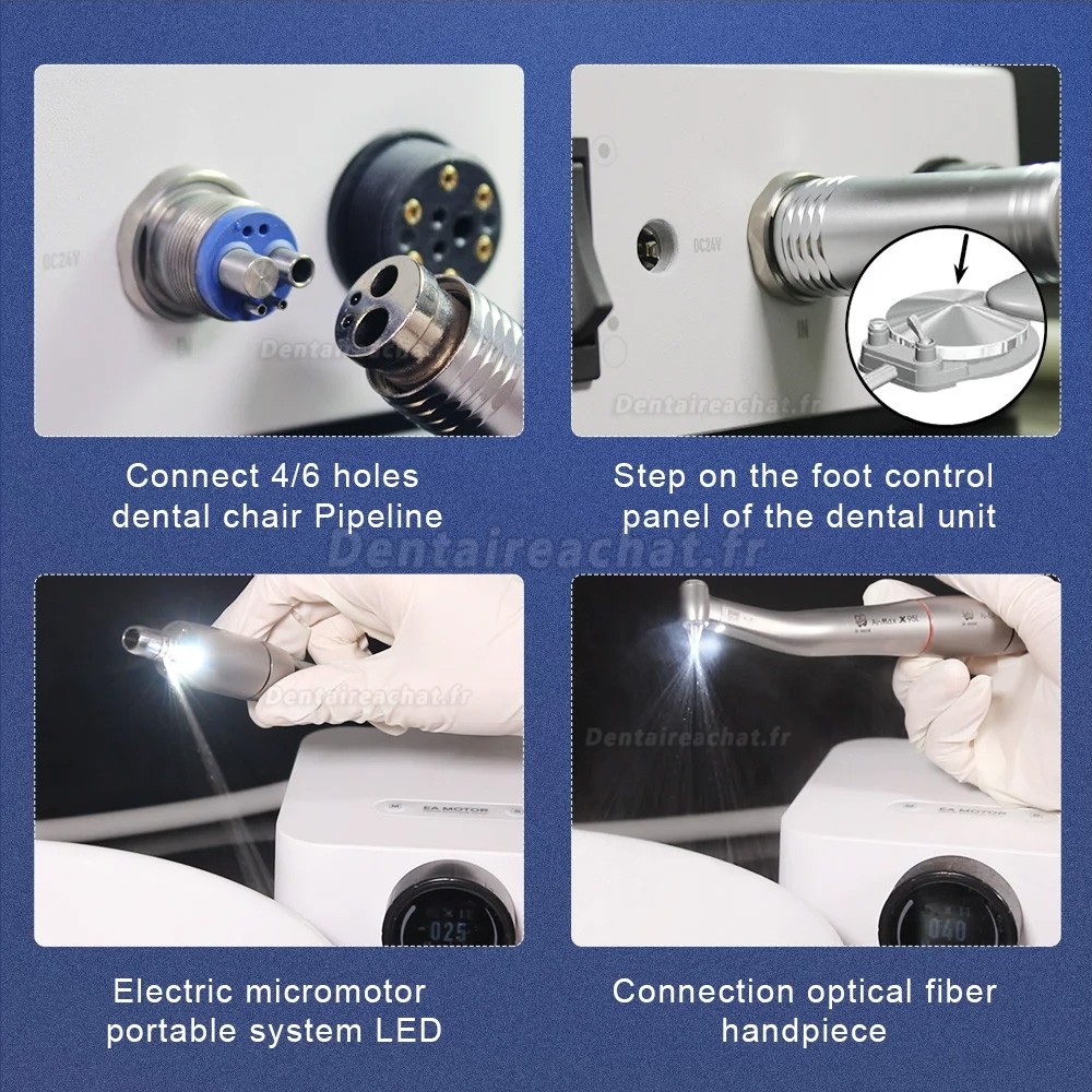 Micromoteur dentaire électrique sans balais à LED portable 90 W THREEH EA-MOTOR